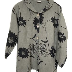 Habitat Linen Top Grey/Black